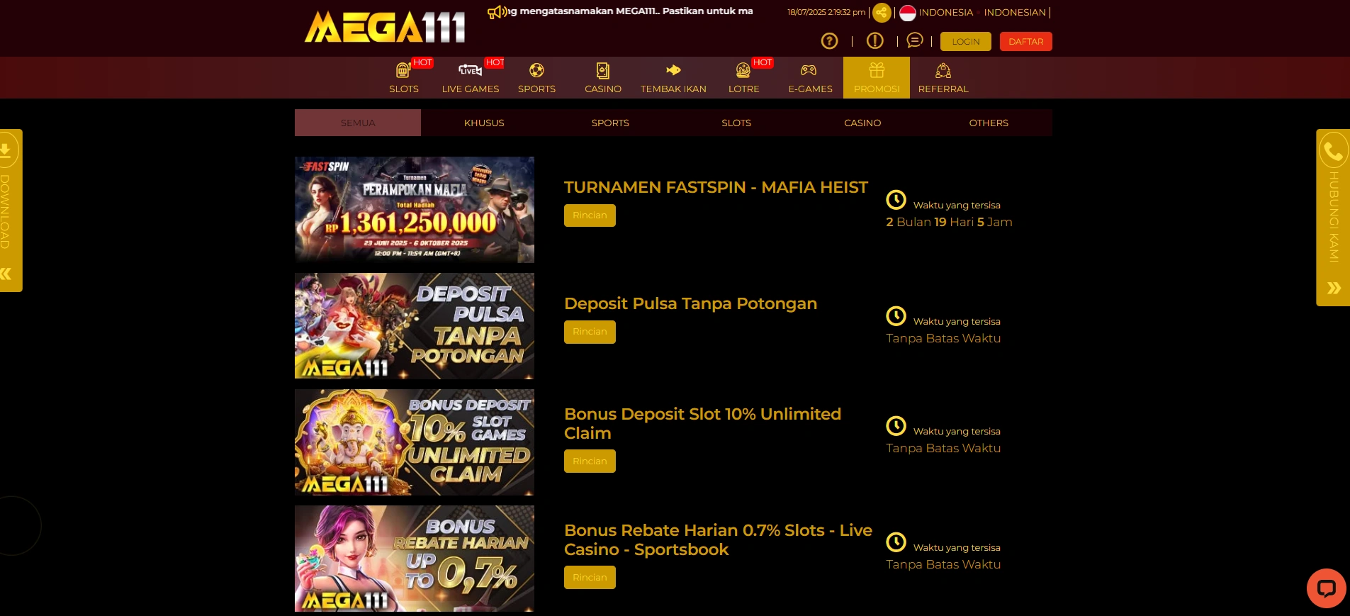 Bonus untuk Slot di Mega111