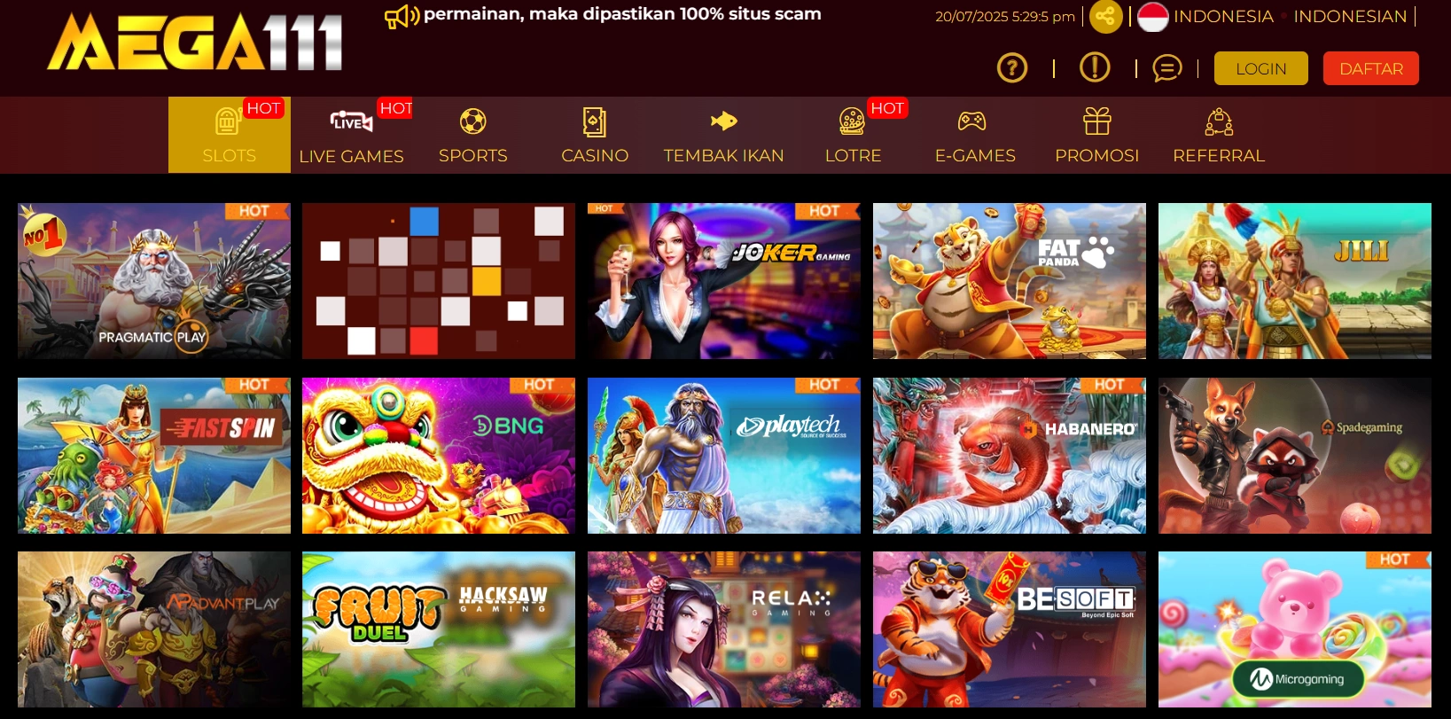 Apa yang Bisa Dimainkan Setelah Login ke Mega111